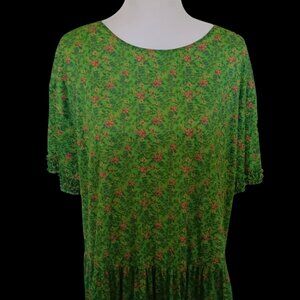 ZARA Bohemian Green Winter Blouse Size L